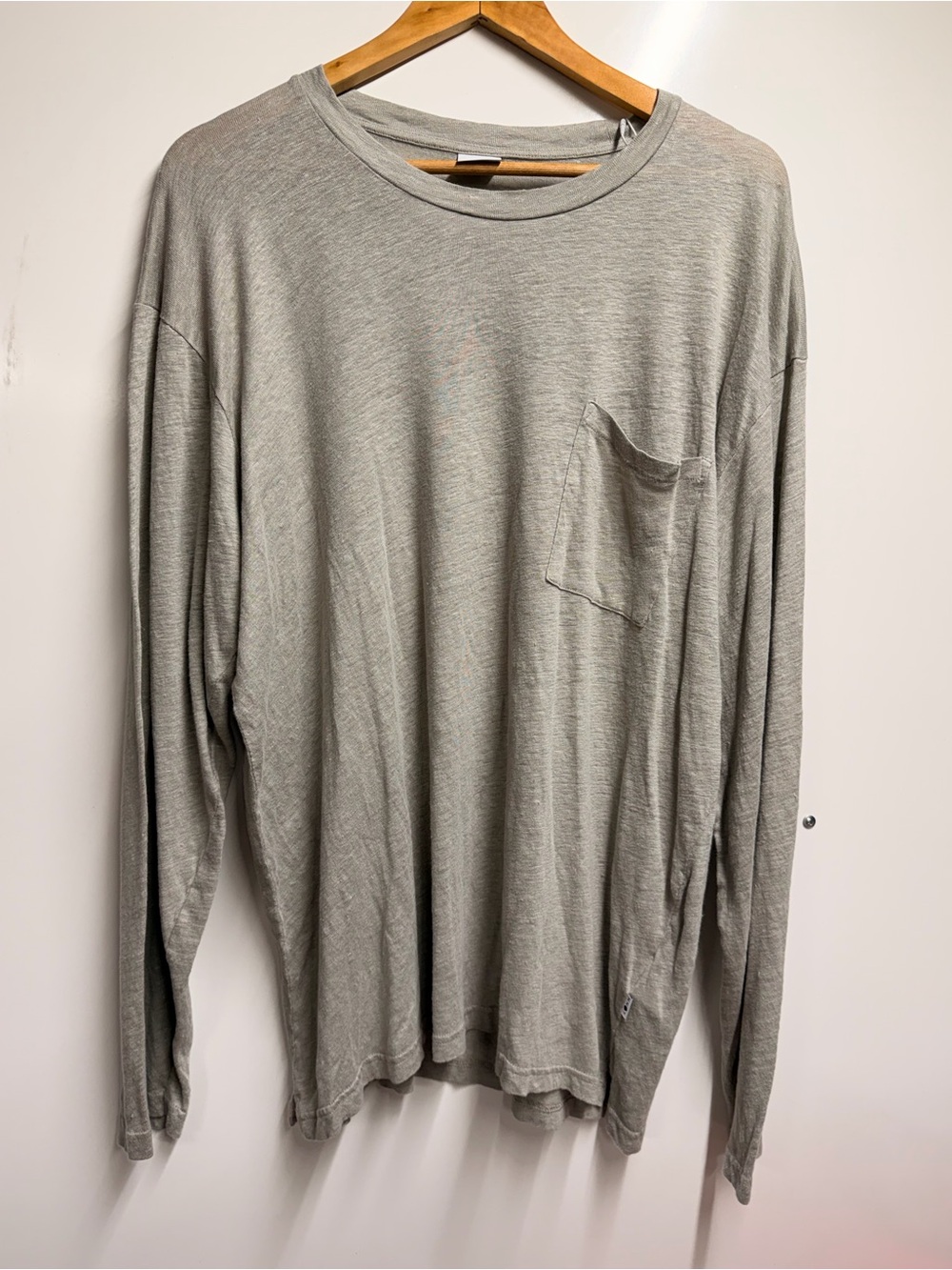 NNO7 No nationality 100% linen long sleeve shirt gray size xxl mens
